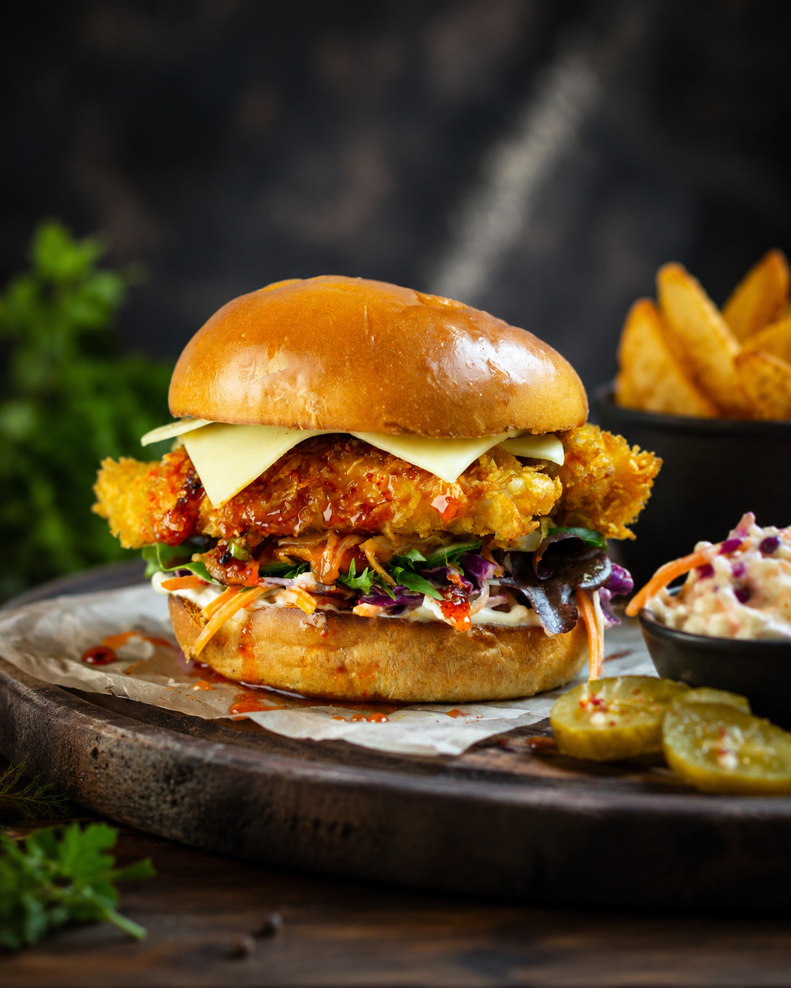 Hot Spiced Honey Chicken Burgers